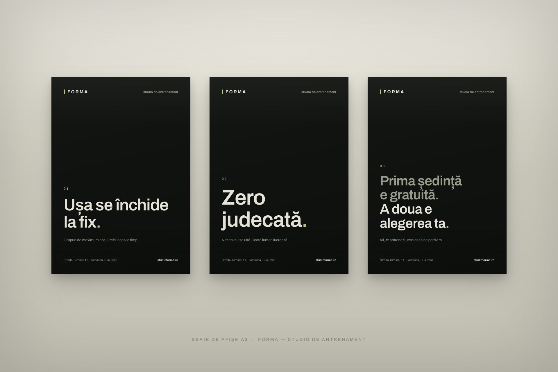 Serie de afișe — Forma